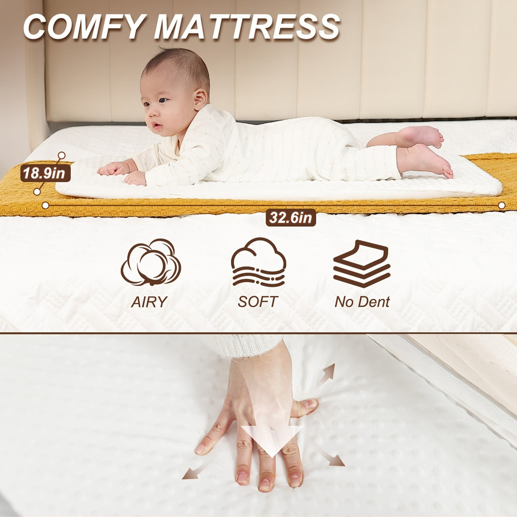 2026 New Model, Essential for Newborns 0-6 Months: Baby Cradle, 3-In-1 Fully Adjustable Baby Bed Headboard with Wheels And Mosquito Net. Product Weight: 6 Kg. Maximum Weight Limit for Infant Use: 15 Lbs