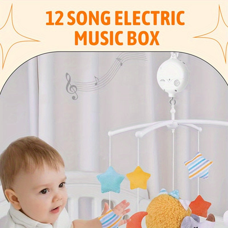 Crib Mobile Motor Baby Music Box Spinner with 3 Modes Volume Adjustable 12 Lullabies Auto-Off After 30 Minutes,  Stylish Crib Accessory, Contemporary Design, Highquality Motor, Lullaby Spinner