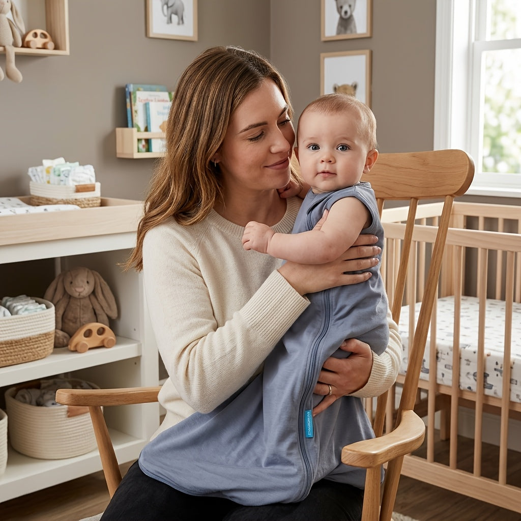 Bamboo Viscose Baby Sleeping Bag, 1.0 TOG Ultra Soft Breathable Sleep Sack Baby with Two-Way Zipper, Safe Cozy Sleeping Baby Sleep Sack for 0-24 Months Baby Boys Girls Newborn