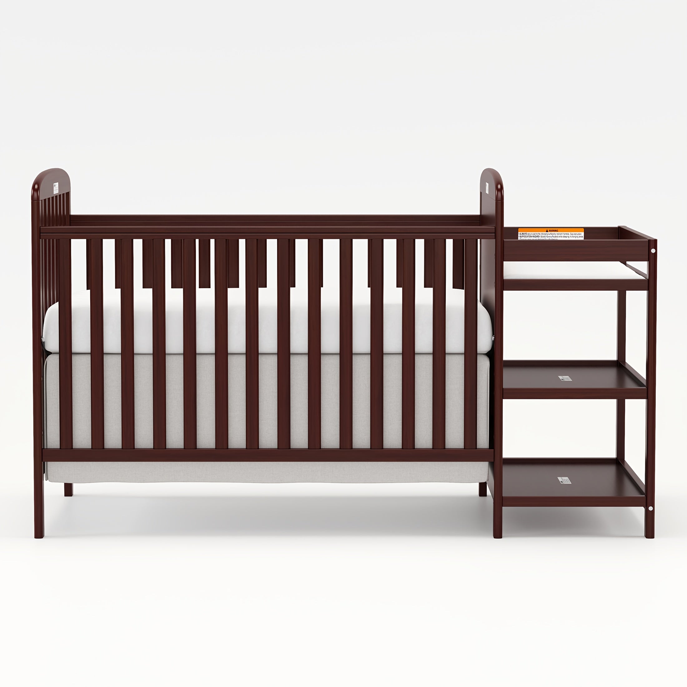 Goldzone 4-in-1 Convertible Baby Crib, Wooden Baby Stuffs Converts Into Toddler Bed with Changing Table, Newborn Essential Items Full Size Nursery Decor Cribs, Adjustable Heights, Item Weight: 56lbs, Maximum Weight Recommendation: 50lbs