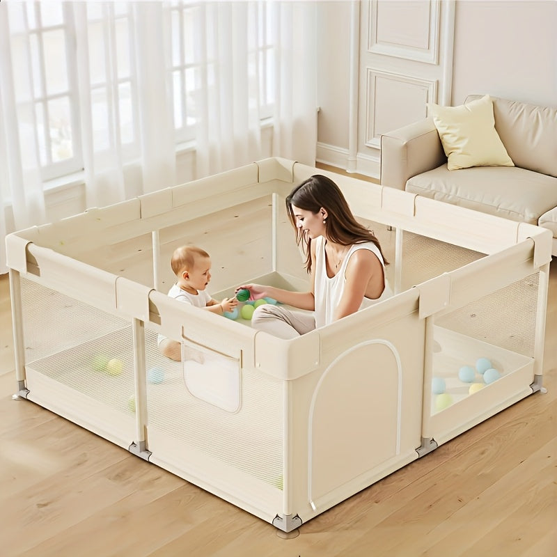 71.3X71.3 Inch Baby Playpen with Breathable Mesh & Anti-Fall Design - Indoor\u002FOutdoor Toddler Safety Pen, Easy Assembly, Portable Play Yard for Infants & Youngsters, Indoor Playpen, Playful Design, Secure Closure System for Christmas And Halloween