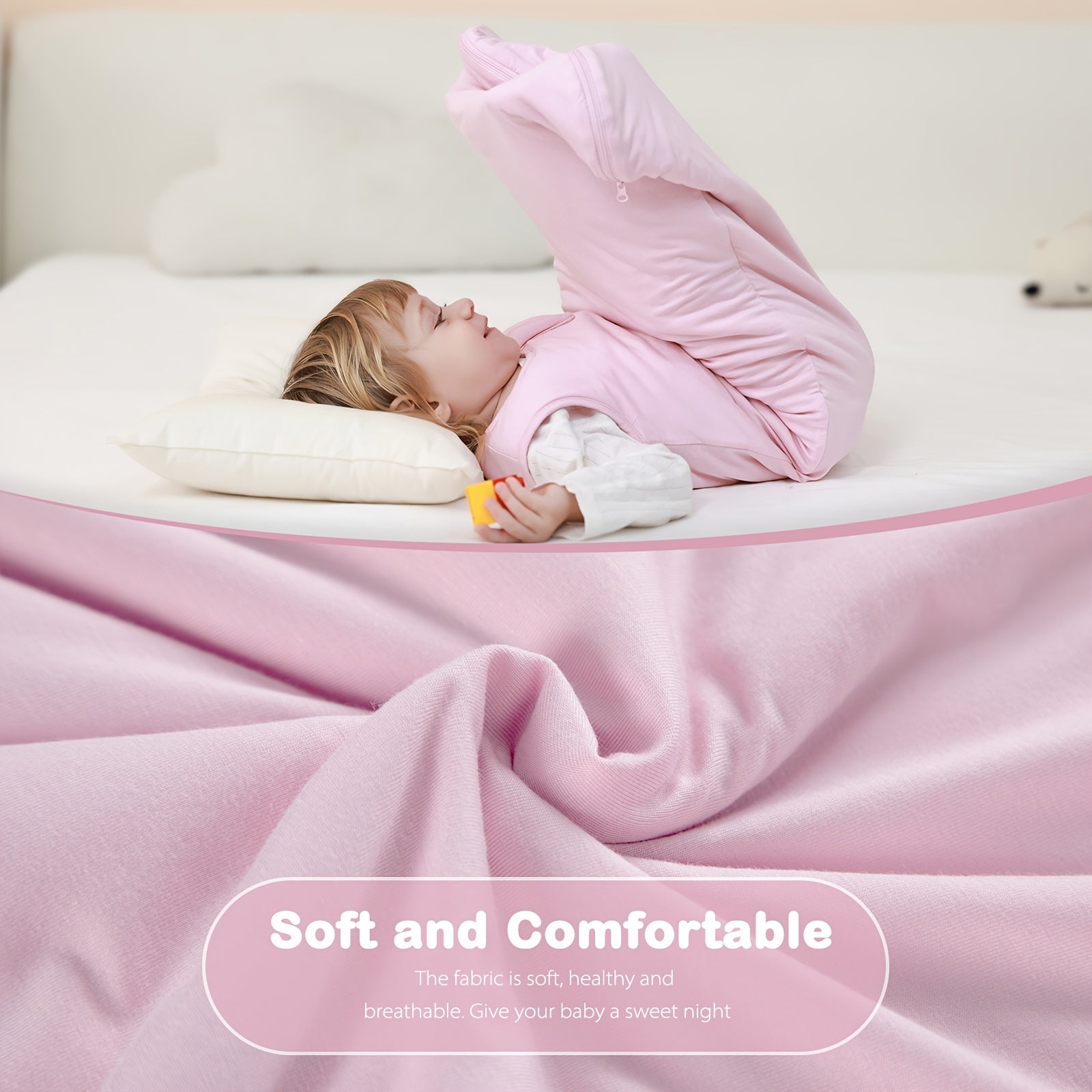 Lightweight And Breathable Sleeping Bag Made from Bamboo Fiber! with a 1.0 Tog Rating, It Wraps Your Baby in a Cloud-Like During Summer Nights