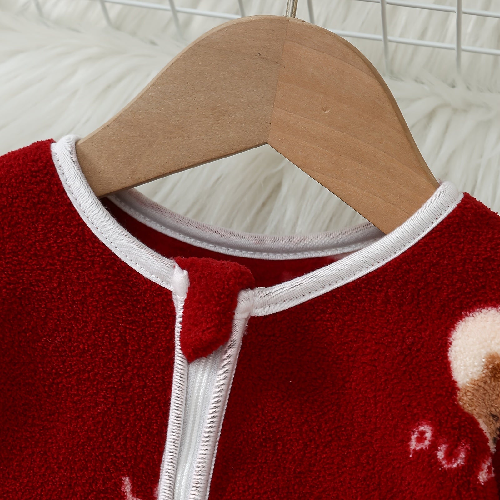 Baby Heart Bear Long Sleeve Flannel Sleep Sack with Two-Way Hidden Zipper - Kick-Proof, Warm And Soft for Autumn And Winter