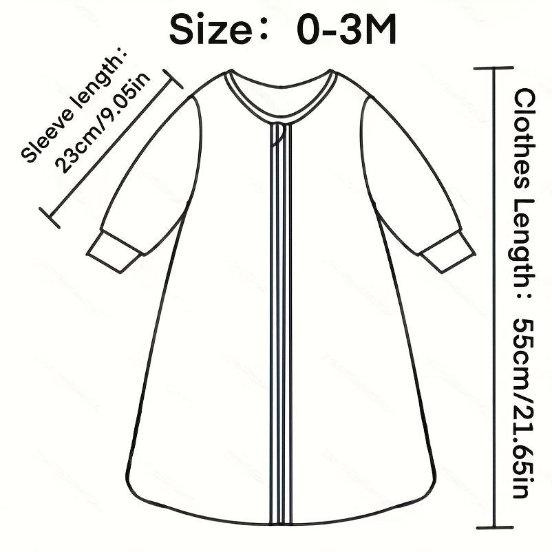 Baby Heart Bear Long Sleeve Flannel Sleep Sack with Two-Way Hidden Zipper - Kick-Proof, Warm And Soft for Autumn And Winter