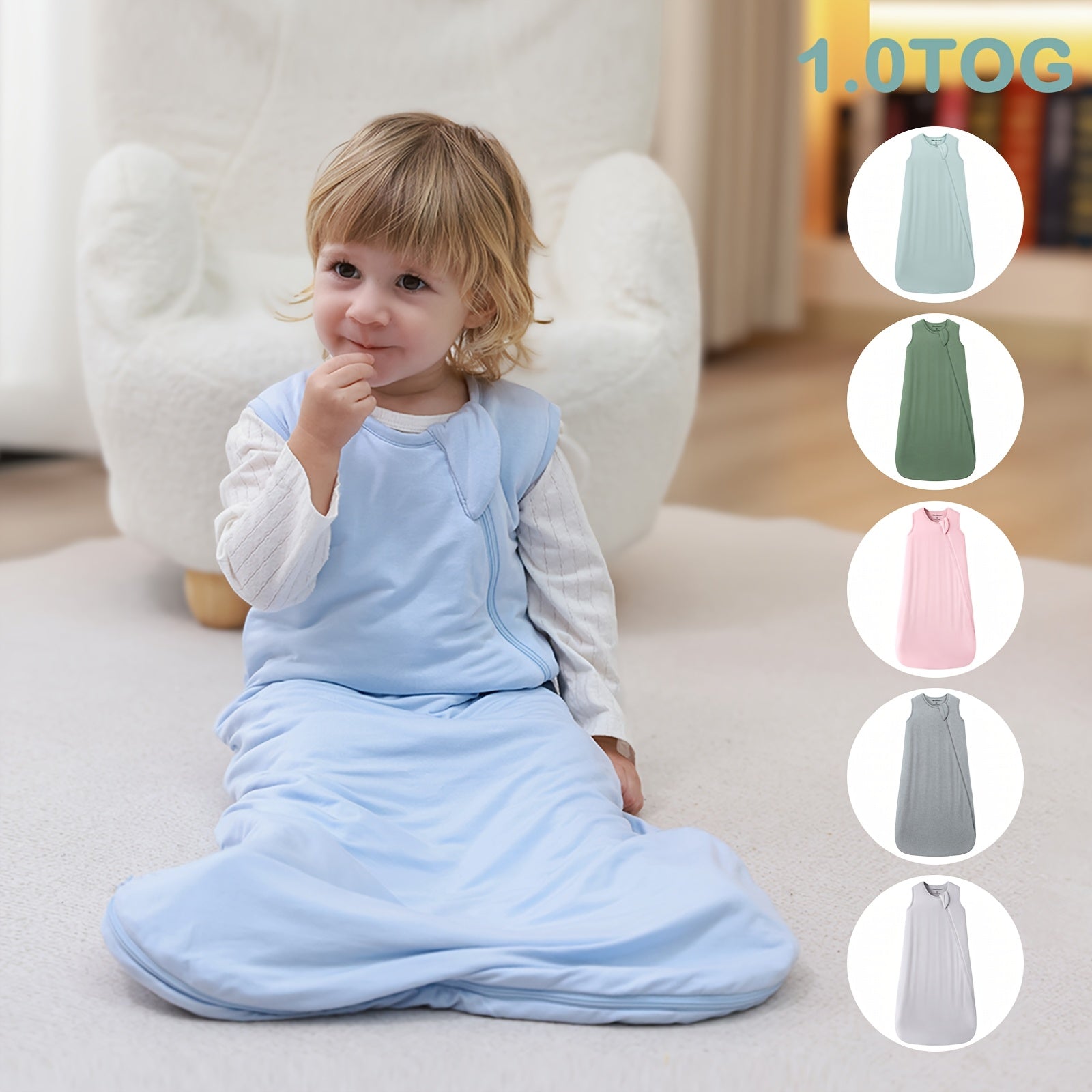 Lightweight And Breathable Sleeping Bag Made from Bamboo Fiber! with a 1.0 Tog Rating, It Wraps Your Baby in a Cloud-Like During Summer Nights