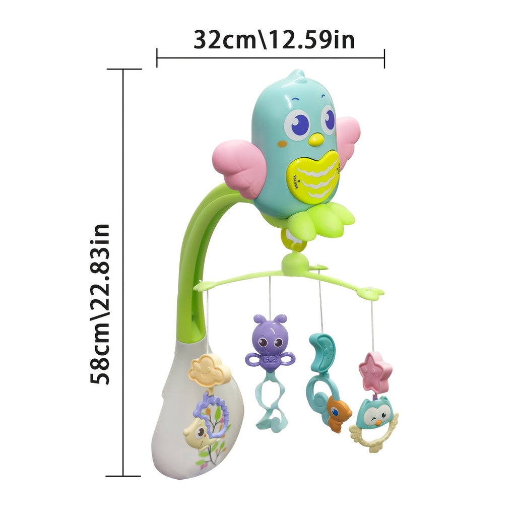 Infant\u002FNewborn Bird Bed Bell Toy, Joyful Creates Good Mood, Silent Rotation, Baby Educational Hanging Ornament, Easter, New Year, Children's Day, Mother's Day, Holiday Gift, The Best Present for Babies, High-Quality ABS Material, Gift Box Packaging