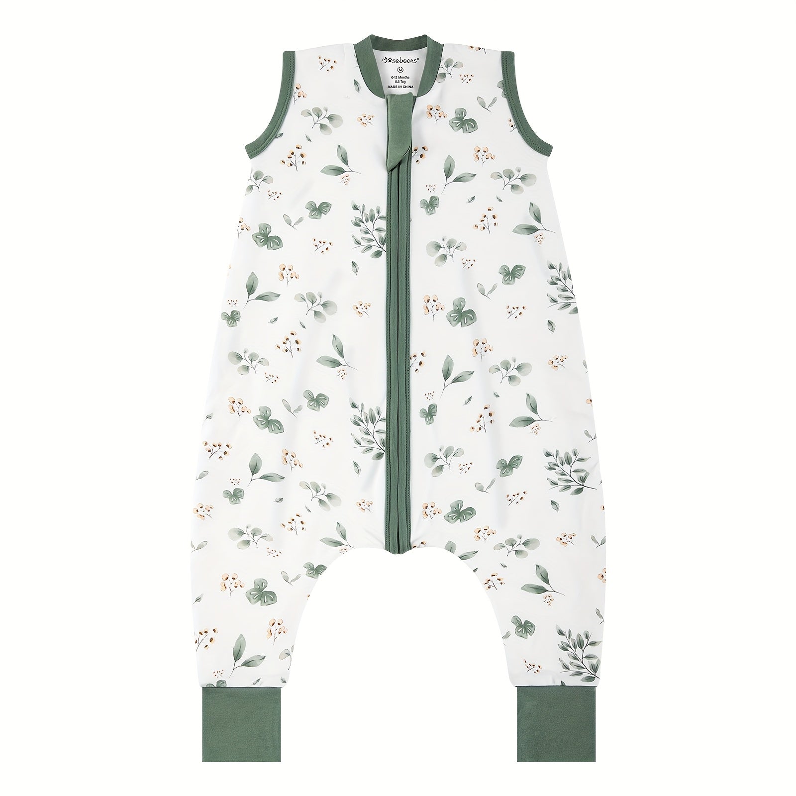 1.0TOG Baby Legged Sleeping Bag, All-Cotton Material, Spring-Summer-Autumn Anti-Kick Blanket, Two-Way Zipper Design