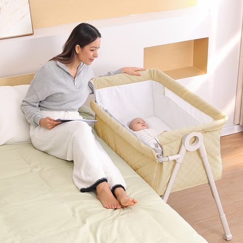 2026 New Model, Essential for Newborns 0-6 Months: Baby Cradle, 3-In-1 Fully Adjustable Baby Bed Headboard with Wheels And Mosquito Net. Product Weight: 6 Kg. Maximum Weight Limit for Infant Use: 15 Lbs