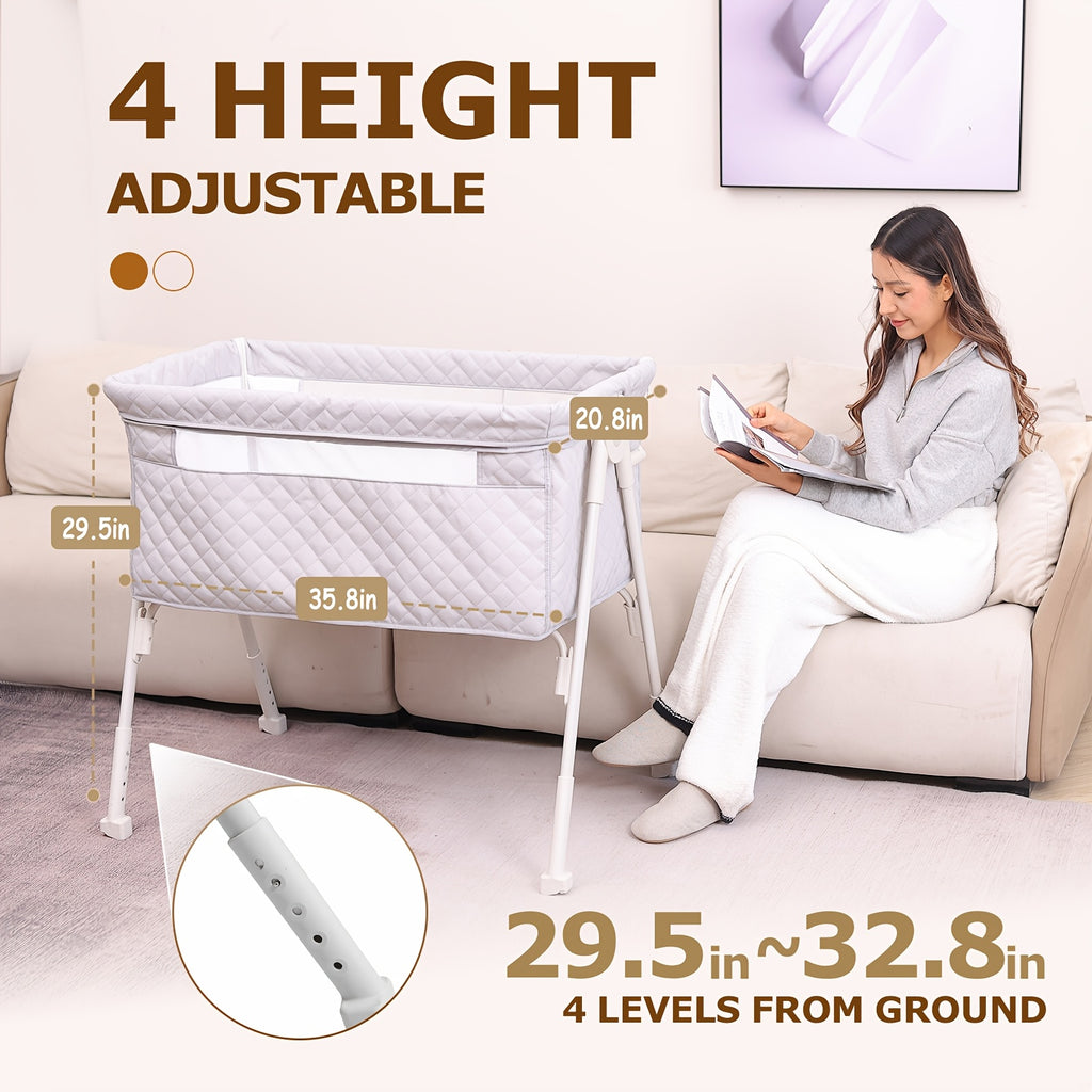 2026 New Model, Essential for Newborns 0-6 Months: Baby Cradle, 3-In-1 Fully Adjustable Baby Bed Headboard with Wheels And Mosquito Net. Product Weight: 6 Kg. Maximum Weight Limit for Infant Use: 15 Lbs