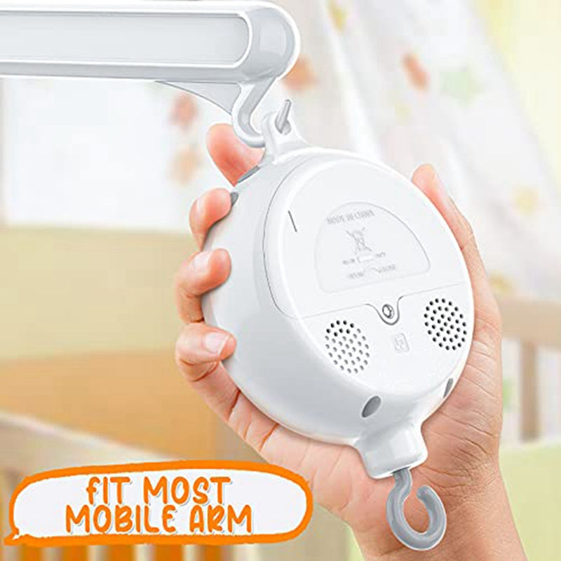 Crib Mobile Motor Baby Music Box Spinner with 3 Modes Volume Adjustable 12 Lullabies Auto-Off After 30 Minutes,  Stylish Crib Accessory, Contemporary Design, Highquality Motor, Lullaby Spinner