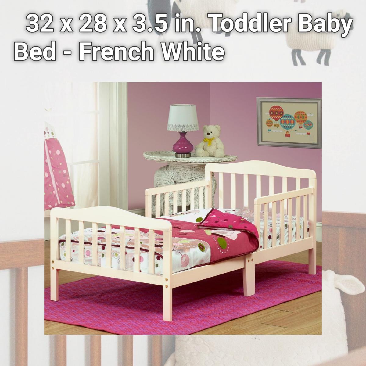 32 x 28 x 3.5 in. Toddler Baby Bed - French White