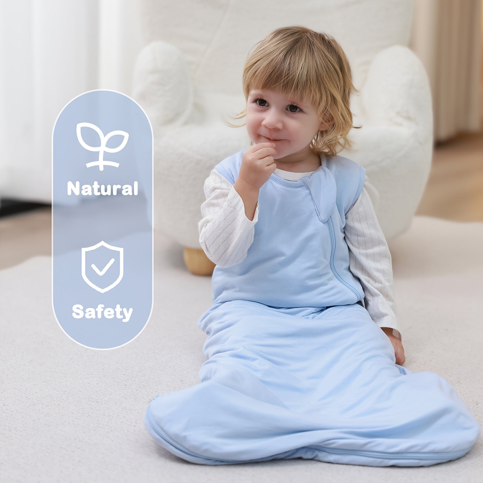 Lightweight And Breathable Sleeping Bag Made from Bamboo Fiber! with a 1.0 Tog Rating, It Wraps Your Baby in a Cloud-Like During Summer Nights