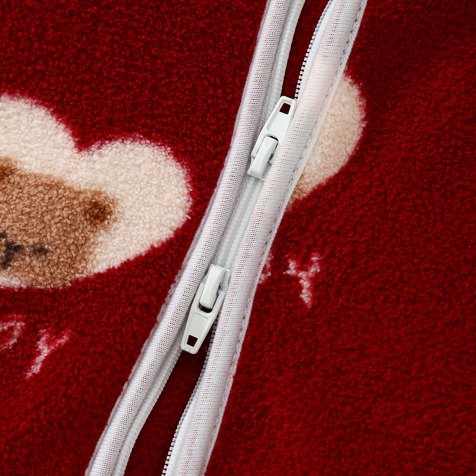 Baby Heart Bear Long Sleeve Flannel Sleep Sack with Two-Way Hidden Zipper - Kick-Proof, Warm And Soft for Autumn And Winter