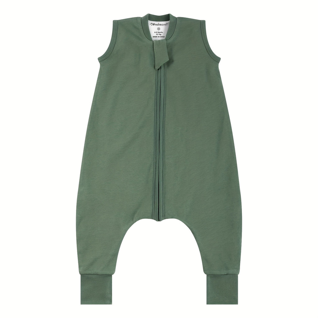 1.0TOG Baby Legged Sleeping Bag, All-Cotton Material, Spring-Summer-Autumn Anti-Kick Blanket, Two-Way Zipper Design