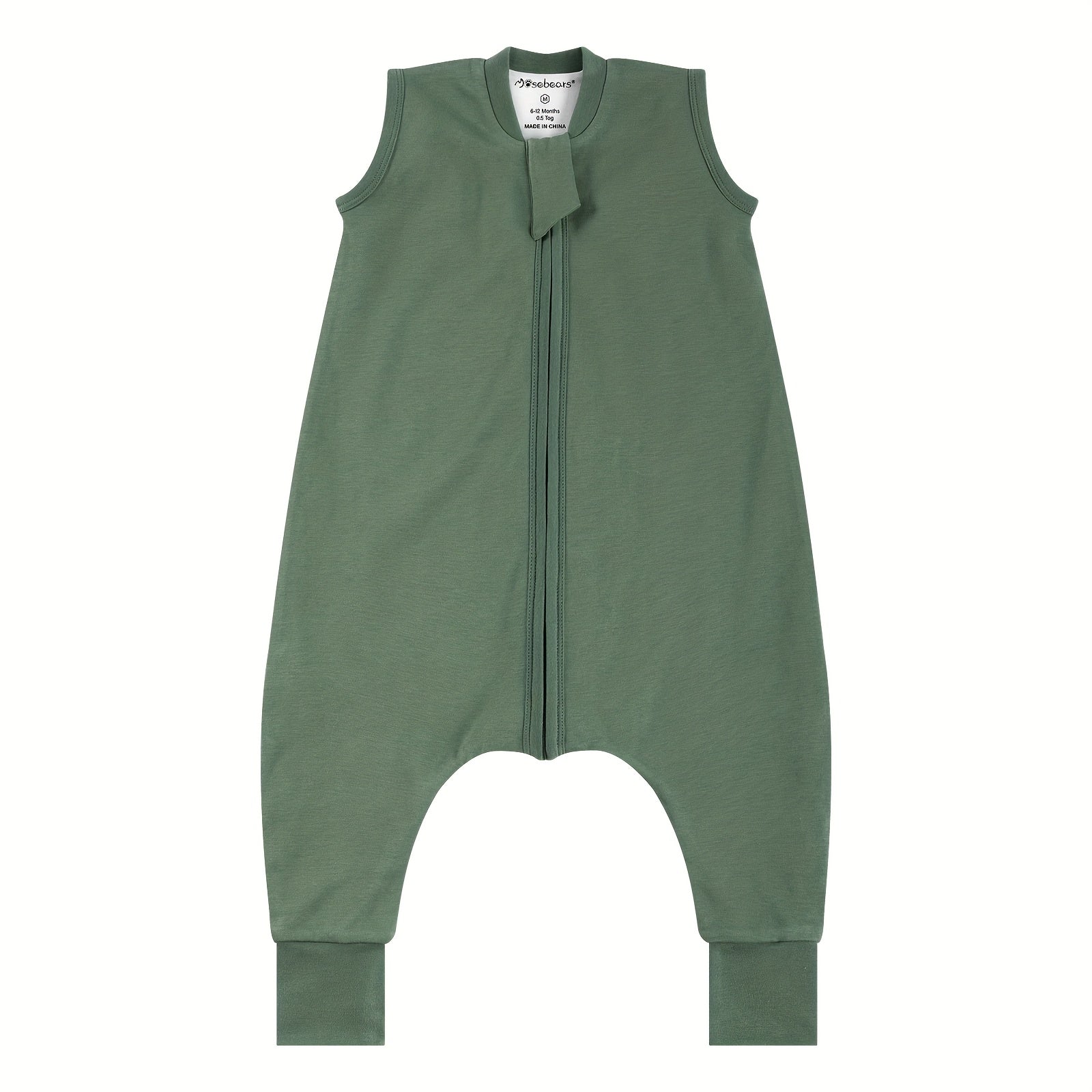 1.0TOG Baby Legged Sleeping Bag, All-Cotton Material, Spring-Summer-Autumn Anti-Kick Blanket, Two-Way Zipper Design