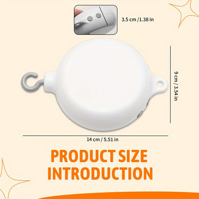 Crib Mobile Motor Baby Music Box Spinner with 3 Modes Volume Adjustable 12 Lullabies Auto-Off After 30 Minutes,  Stylish Crib Accessory, Contemporary Design, Highquality Motor, Lullaby Spinner
